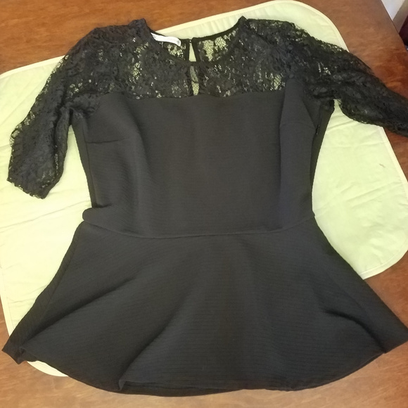 Maurices Tops - Maurices Black Lace Peplum Top